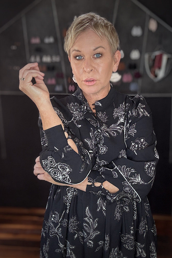 THREAD TALES DRESS - BLACK FOLKLORE