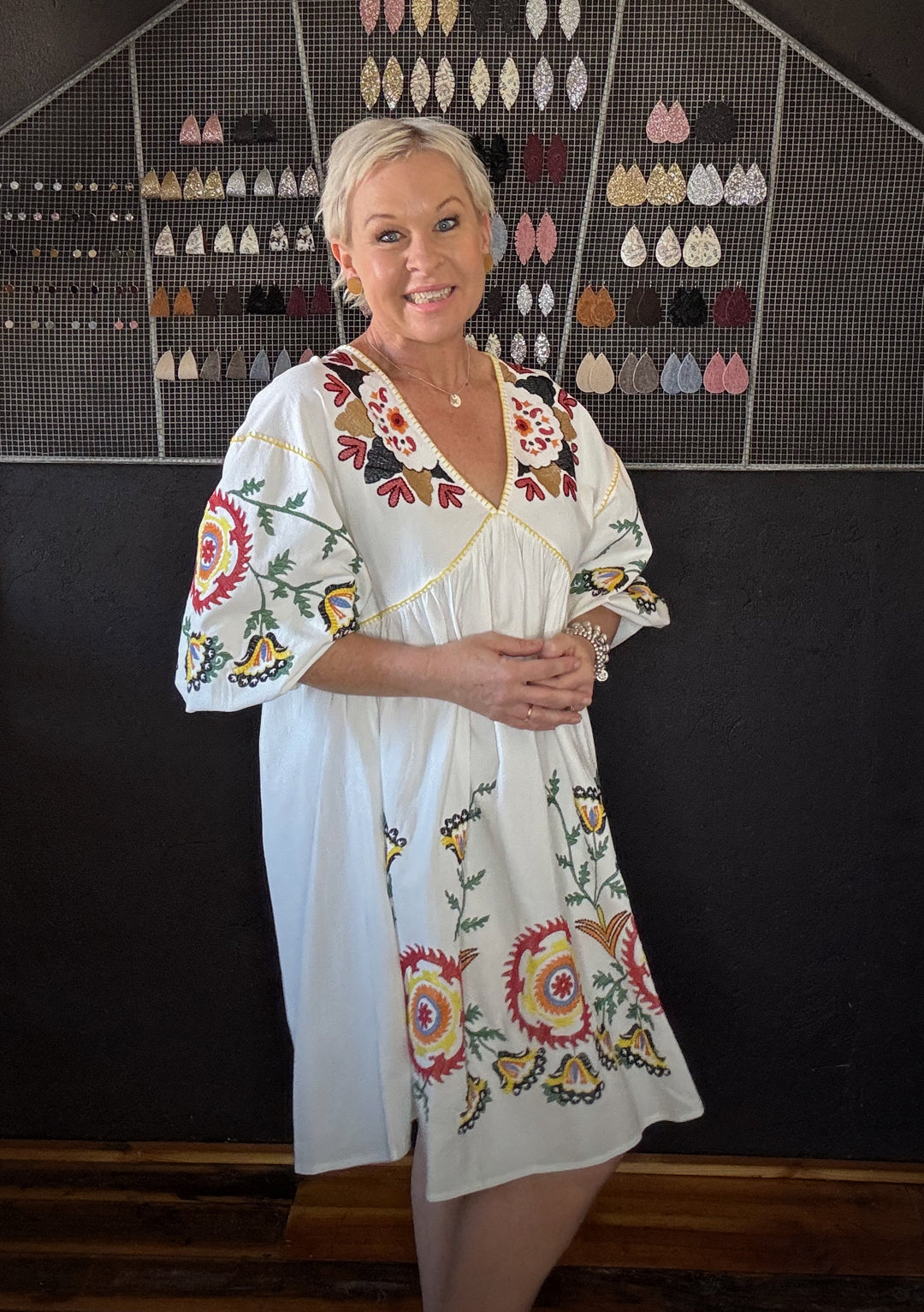 COME TO GATHER DRESS - MULTI EMBROIDERY