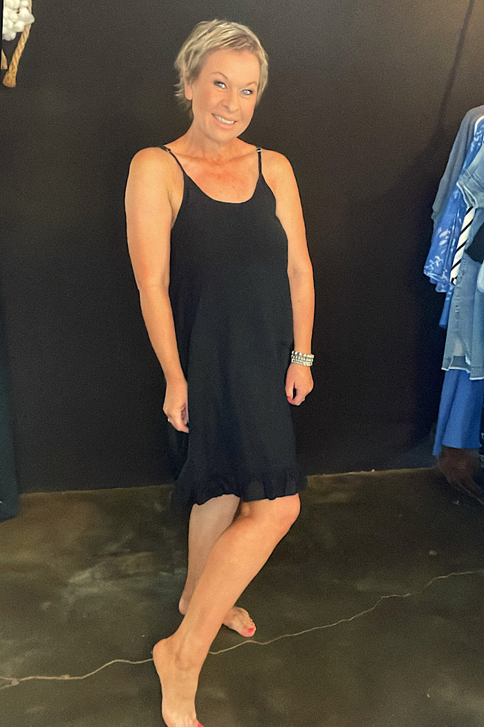 ELISA SLIP - LINEN - BLACK