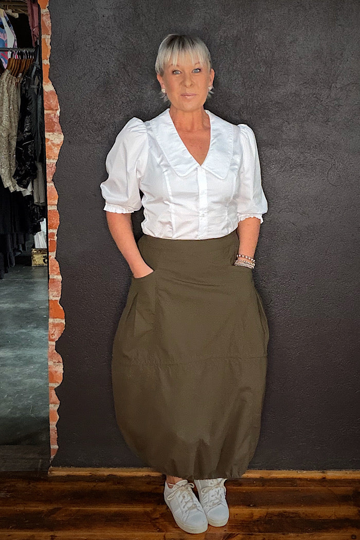 HEMLINE HYPE SKIRT - OLIVE