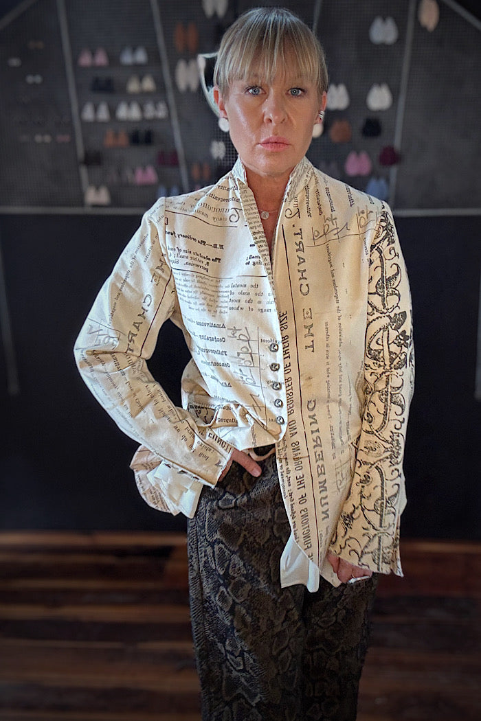 M.A. DAINTY TRUCKER JEANS - BROWN SNAKE