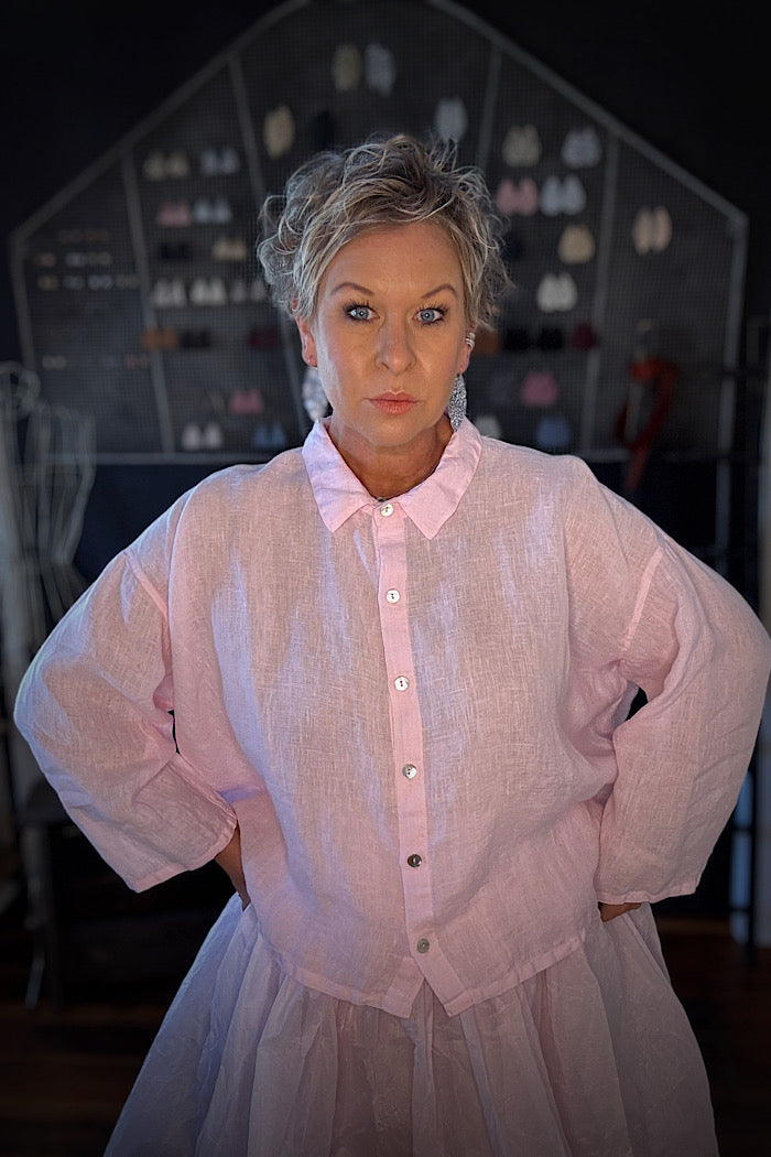 MOYO LINEN SHIRT - PINK