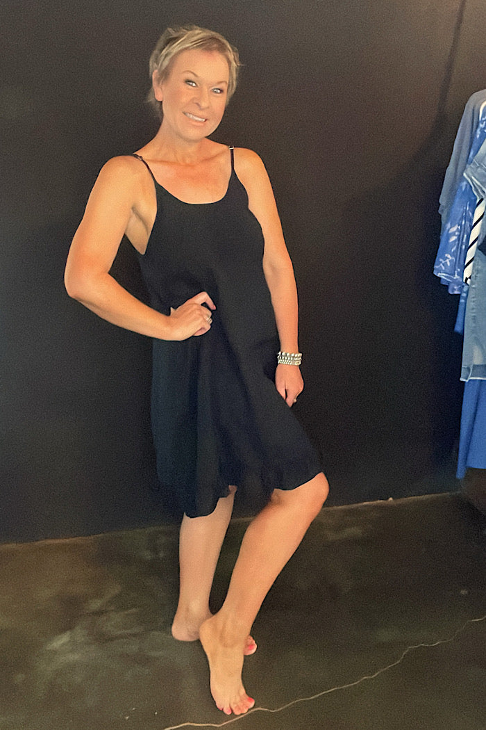 ELISA SLIP - LINEN - BLACK