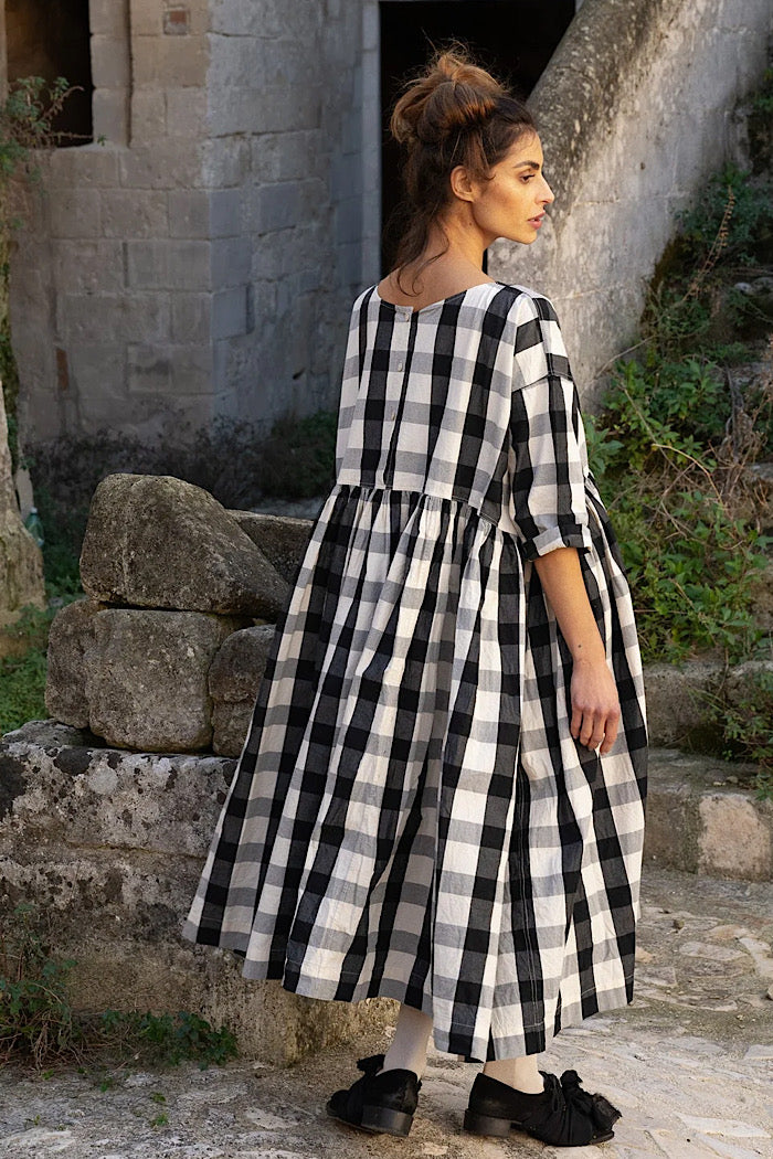 BILLY DRESS - MONOCHROME CHECK - SWISS CROSS