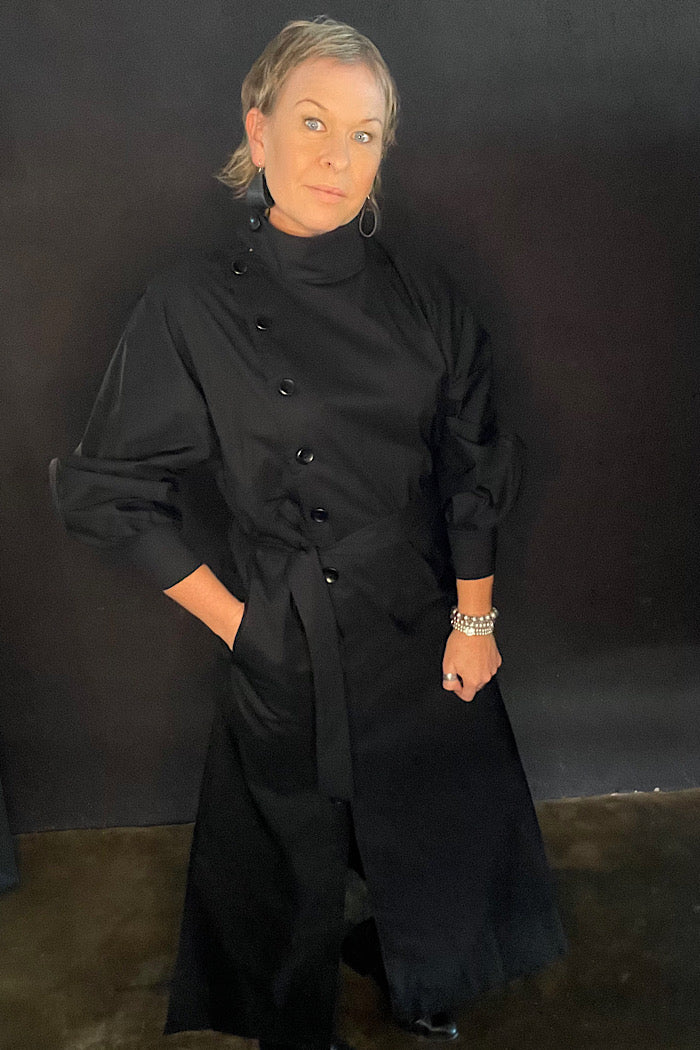 TRENCH DRESS - BLACK