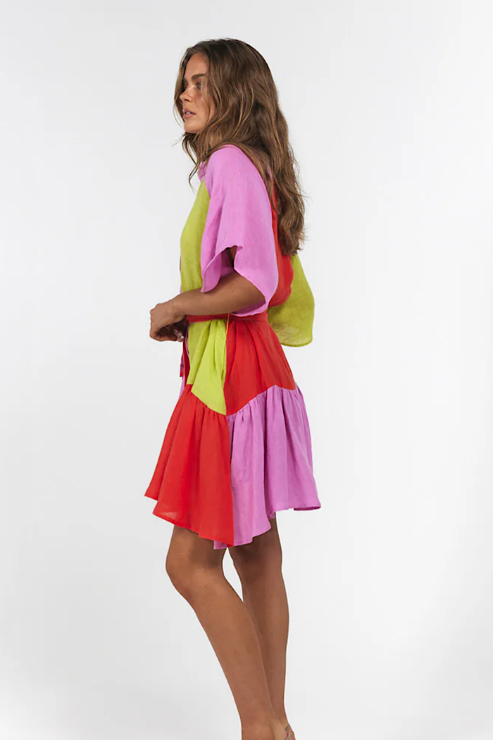 LA BOHEME GIRLS MOXIE MINI DRESS CANDY STRIPE - PRE ORDER