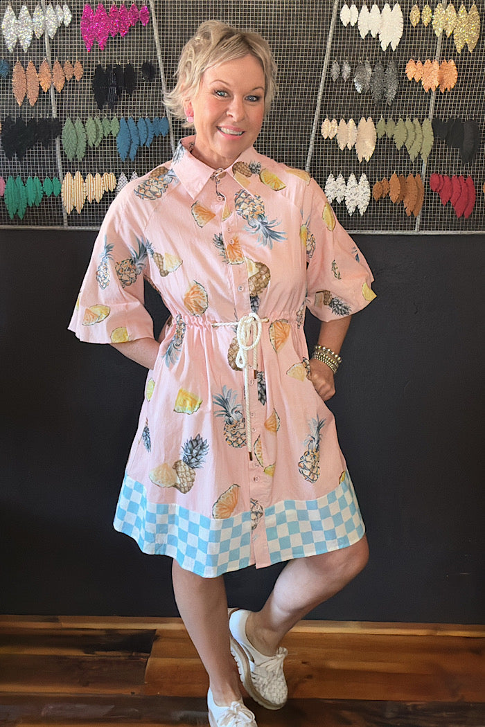 PIPER ROPE DRESS - PINK PINEAPPLE