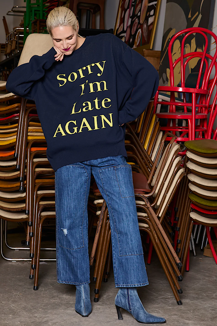 M.A. DAINTY SORRY KNIT - NAVY/YELLOW