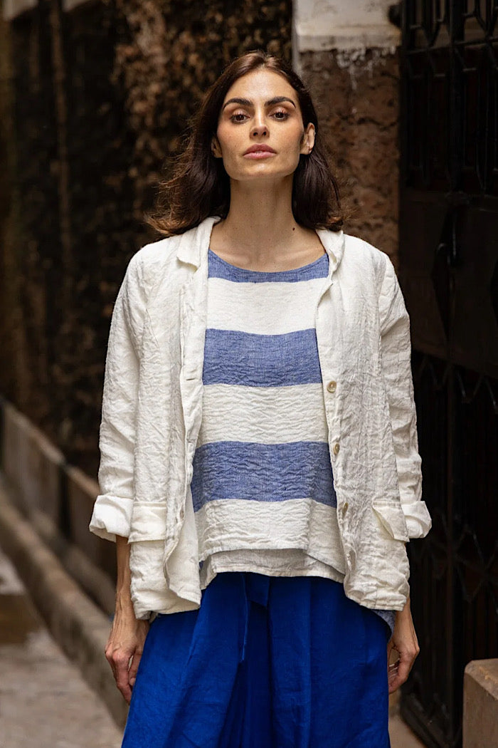 BARIDI LINEN JACKET - WHITE