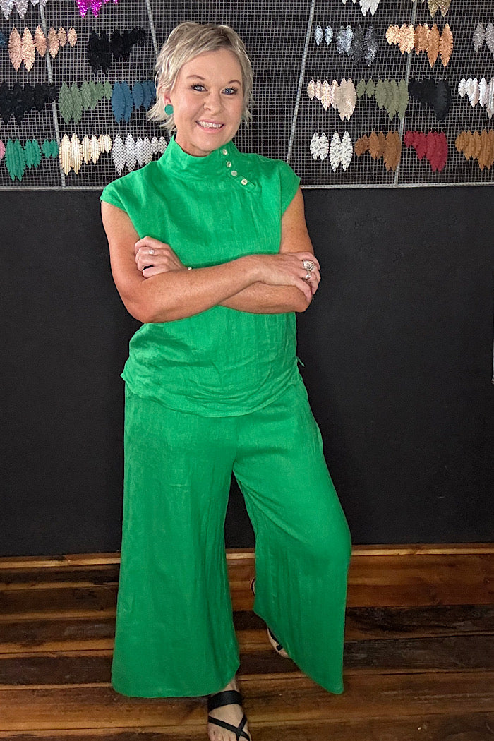 HALCYON CROP PANT - EMERALD