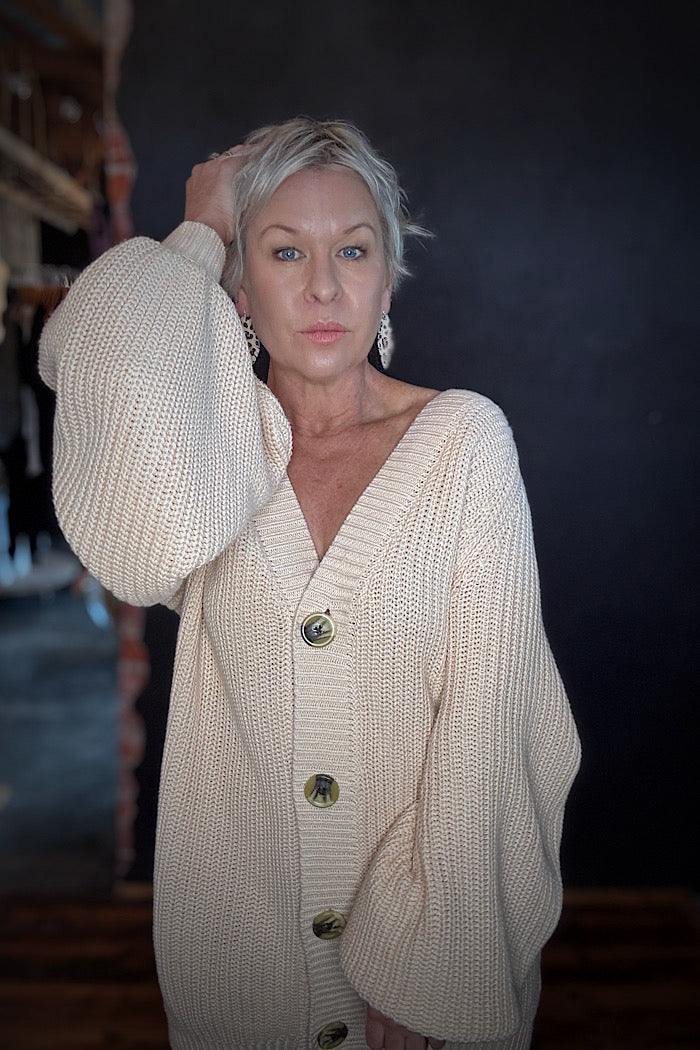 LA BOHEME GIRLS ELSIE CARDI - STONE