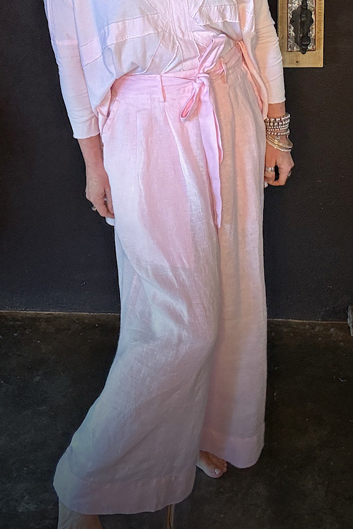 HARRIET LINEN TROUSERS - PINK