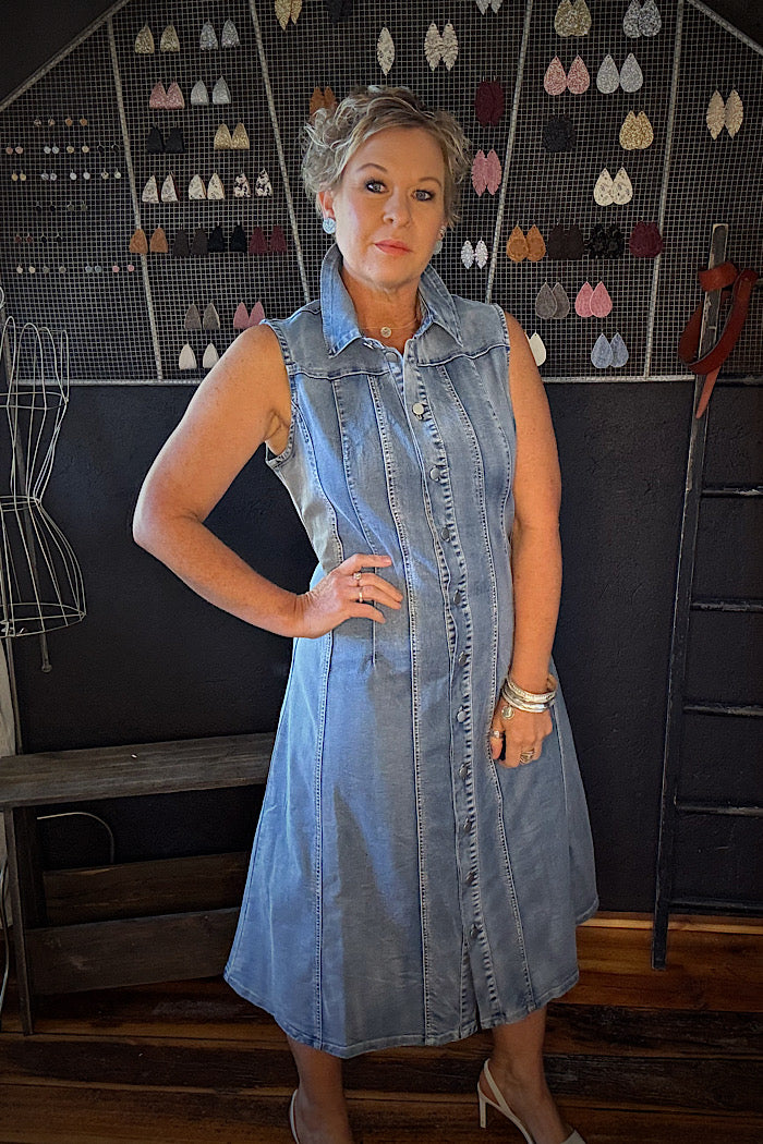 JEAN-ERATION DENIM DRESS - BLUE WASH