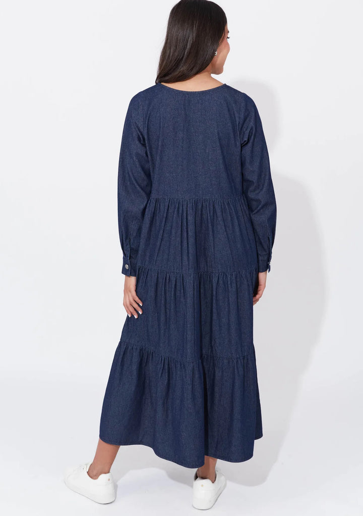 AUSTIN DENIM MAXI DRESS - INDIGO