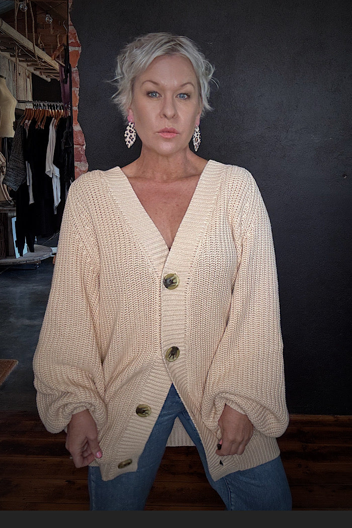 LA BOHEME GIRLS ELSIE CARDI - STONE