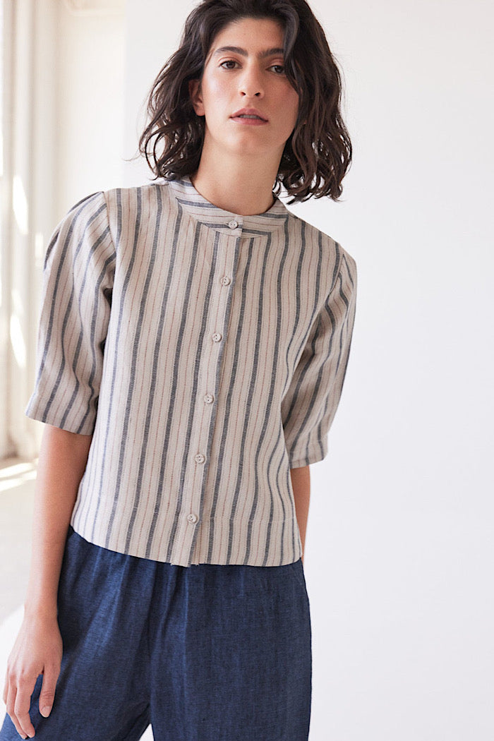 EVA’S SUNDAY LORETTA REVERSIBLE TOP - NAVY STRIPE