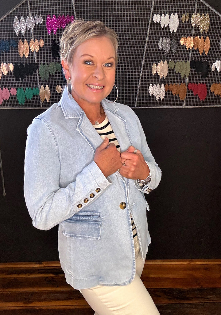 365 DAYS DENIM BLAZER - ICE BLUE