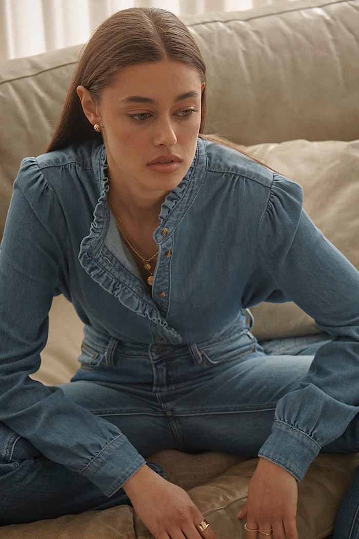 KIREINA YOLANDA SHIRT - HERMOSA BLUE
