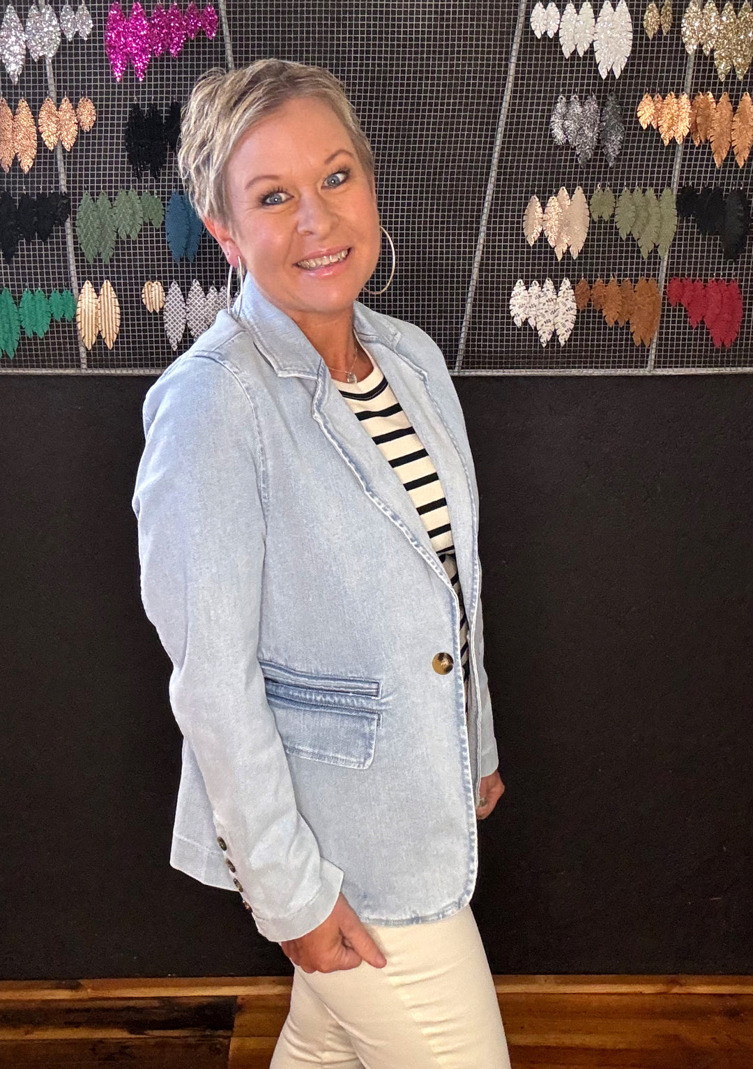 365 DAYS DENIM BLAZER - ICE BLUE