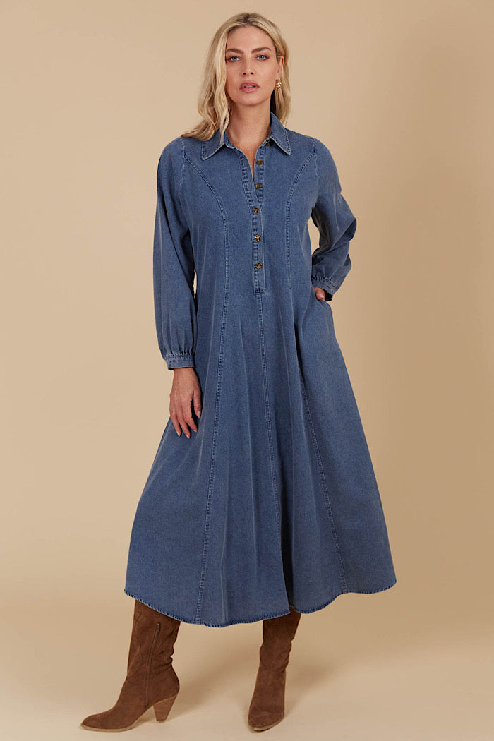 FREYA DRESS - DENIM