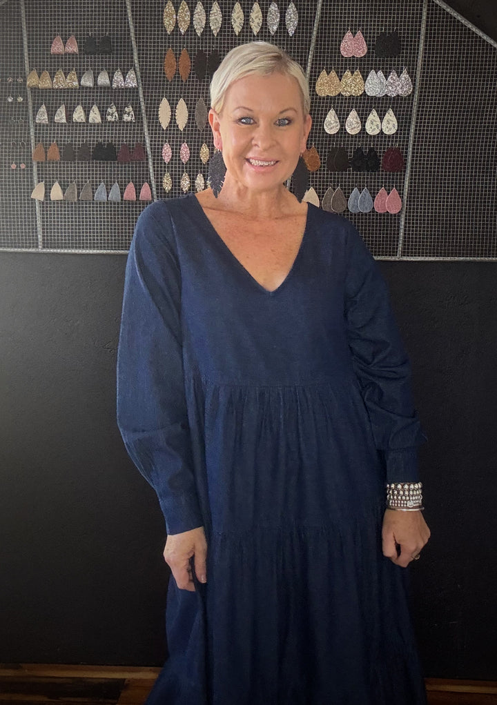 AUSTIN DENIM MAXI DRESS - INDIGO