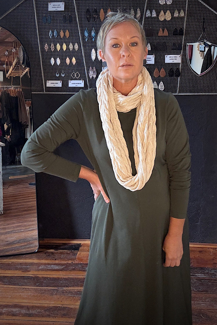 CORONET PEAK DRESS - KHAKI