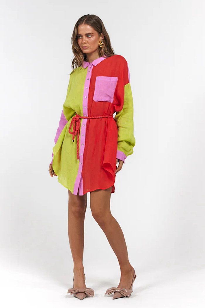 LA BOHEME GIRLS CLYDE SHIRT CANDY STRIPE - PRE ORDER