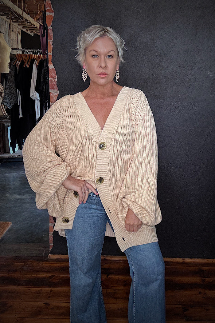 LA BOHEME GIRLS ELSIE CARDI - STONE