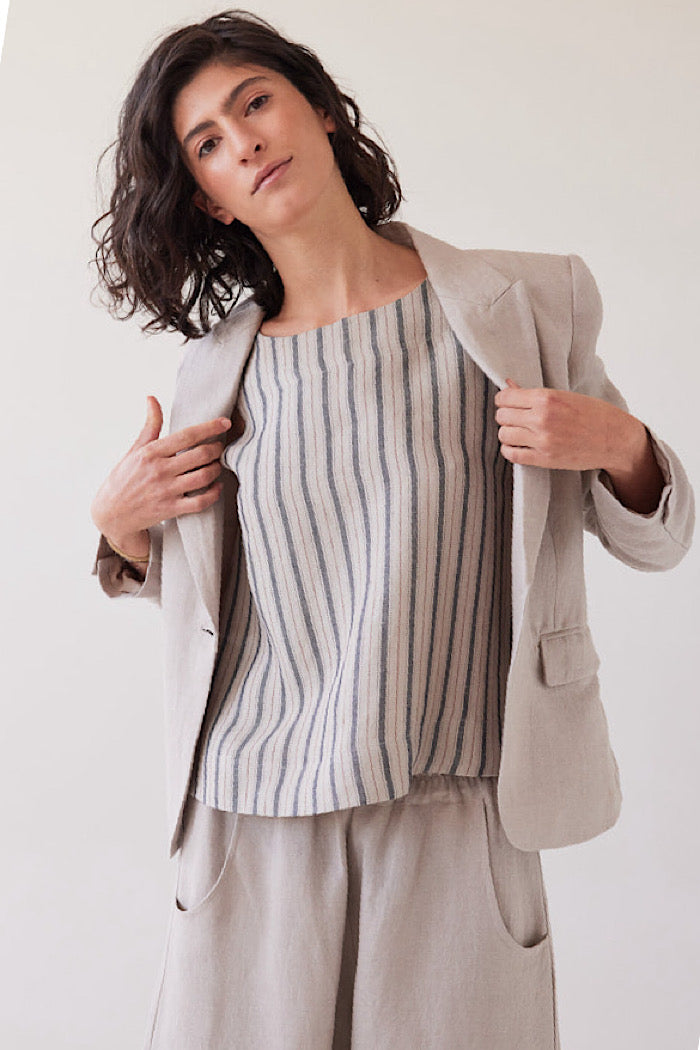 EVA’S SUNDAY ELLIS SHELL TOP - NAVY STRIPE