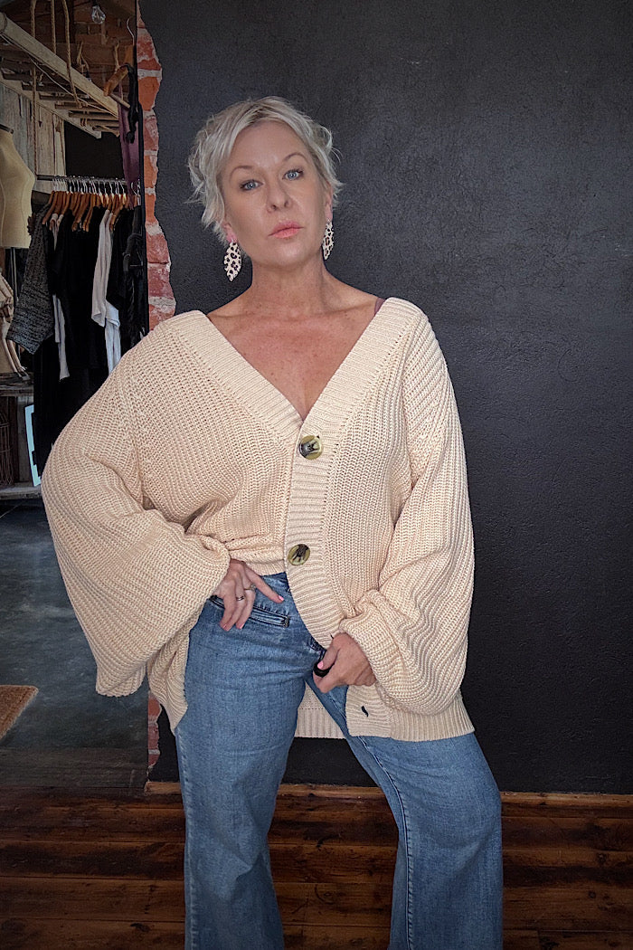 LA BOHEME GIRLS ELSIE CARDI - STONE