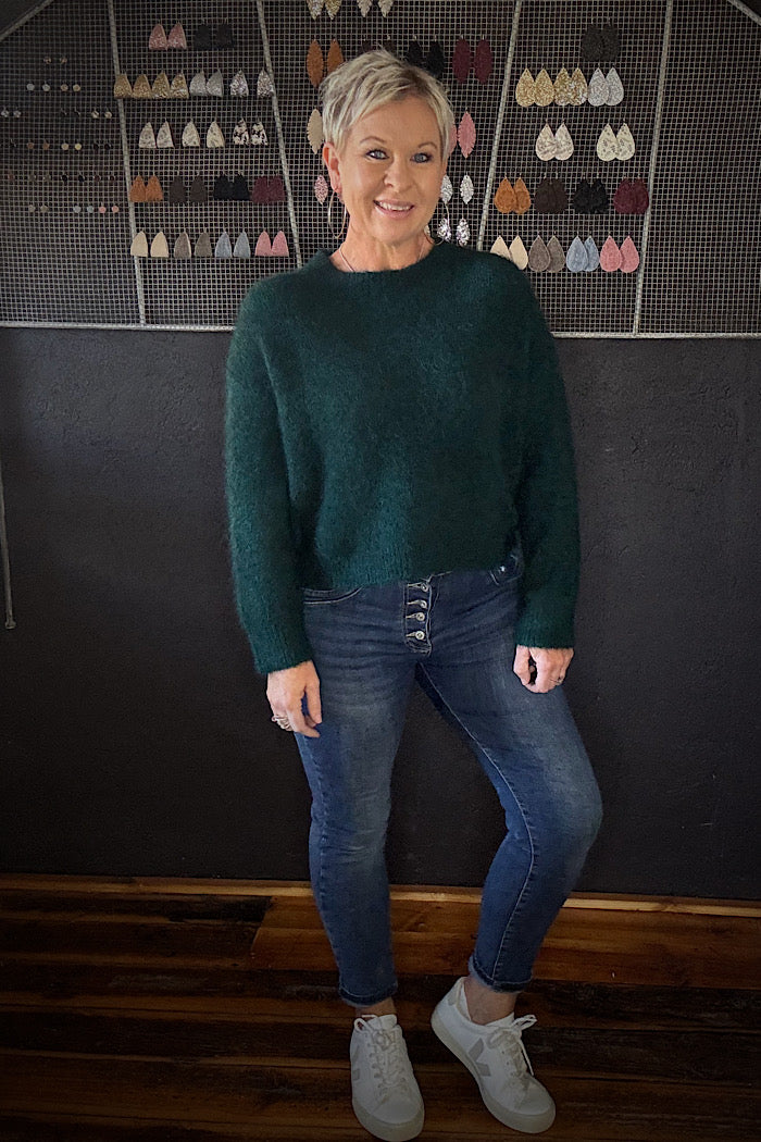 OLGA DE POLGA ASPEN KNIT ALPACA SWEATER - TEAL