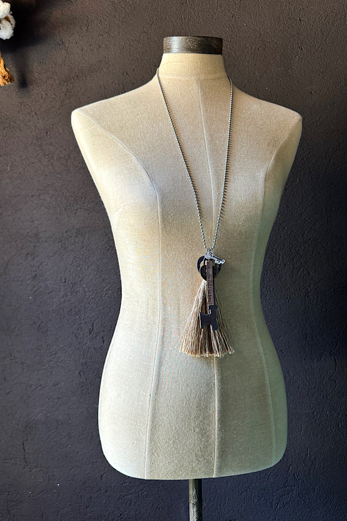 MICKELLOO TASSEL & CHARM NECKLACE - UNLOCK YOUR DREAMS