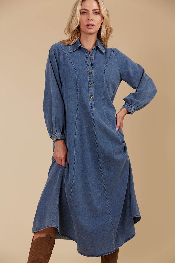 FREYA DRESS - DENIM