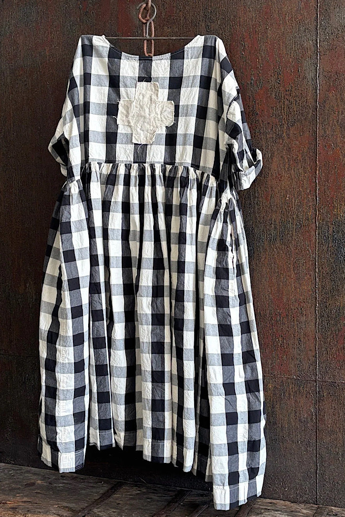 BILLY DRESS - MONOCHROME CHECK - SWISS CROSS