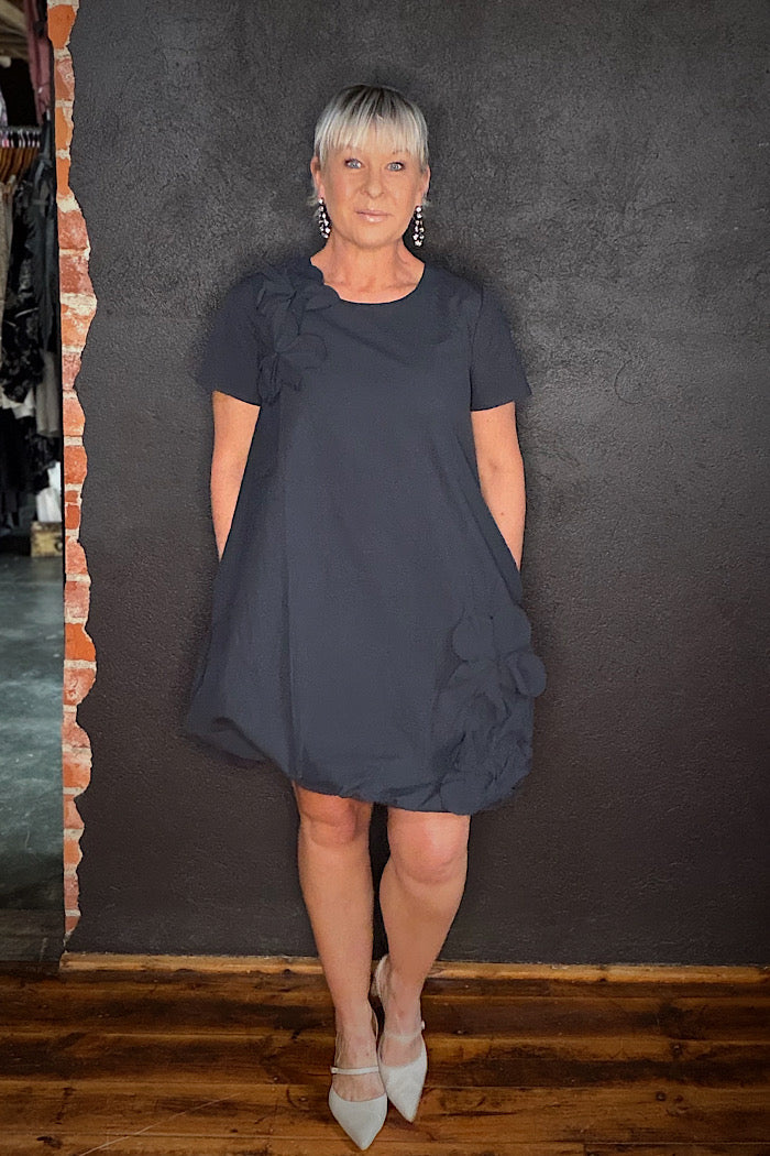 FLOWER HOUR DRESS - TRUE NAVY