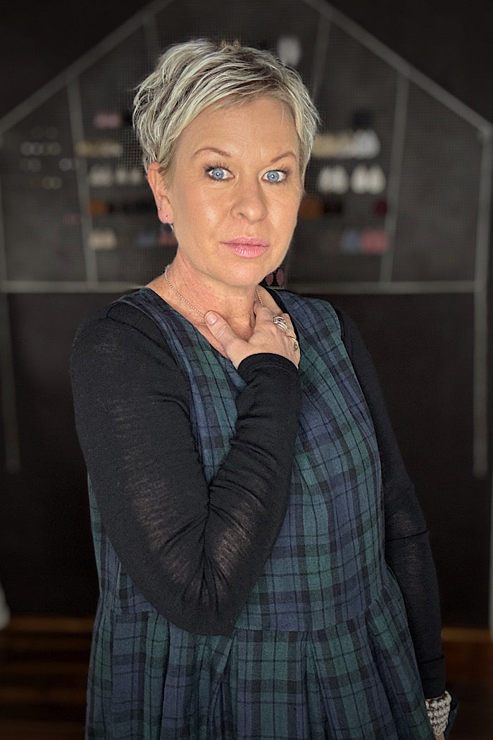 SARTENE FRENCH LINEN TARTAN DRESS