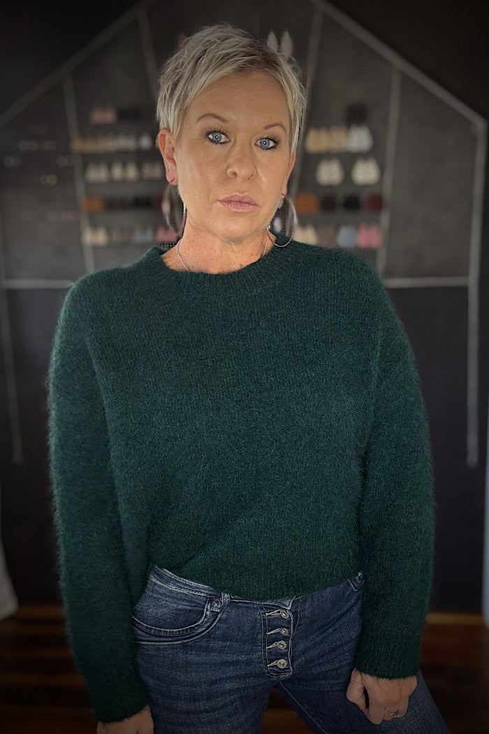 OLGA DE POLGA ASPEN KNIT ALPACA SWEATER - TEAL