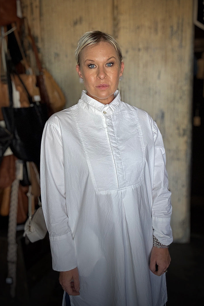 WINIFRED SHIRT DRESS COTTON POPLIN - WHITE