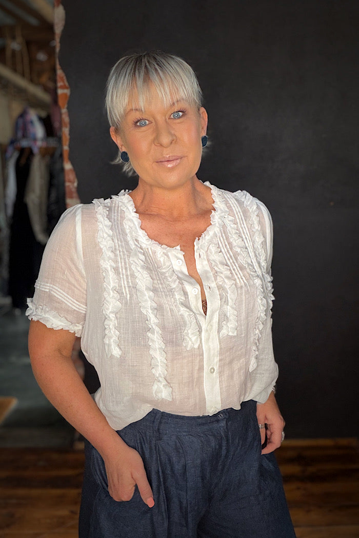 FRILL OF IT BLOUSE - WHITE