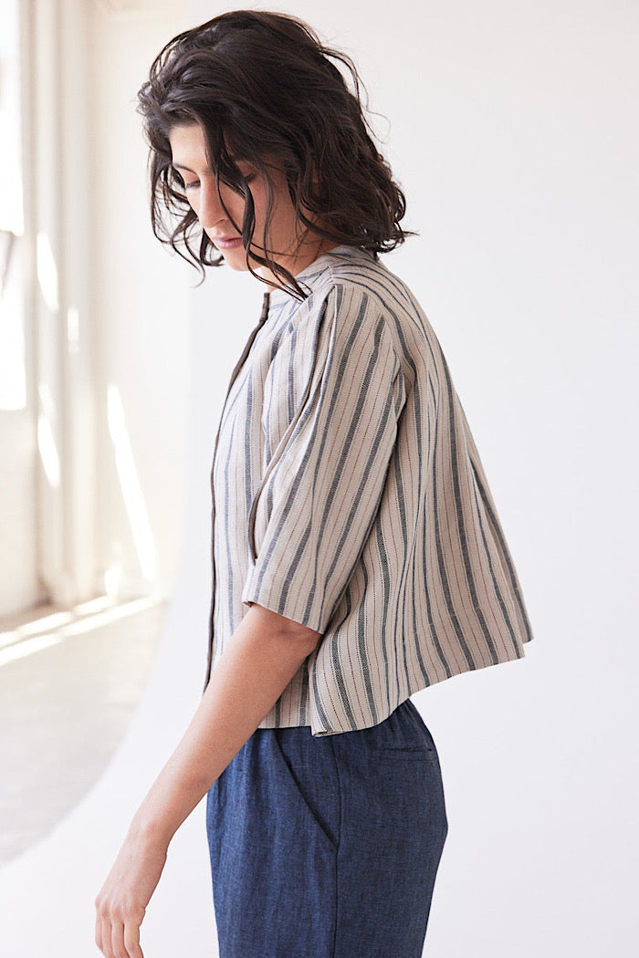EVA’S SUNDAY LORETTA REVERSIBLE TOP - NAVY STRIPE