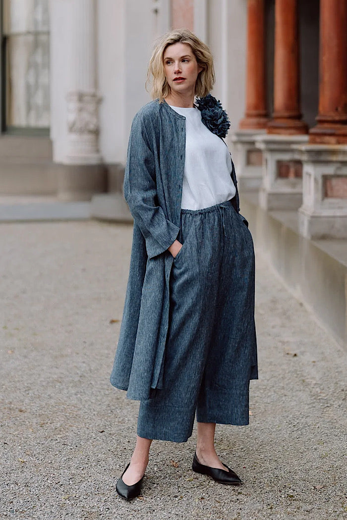 ROMA JACKET - NAVY PINSTRIPE