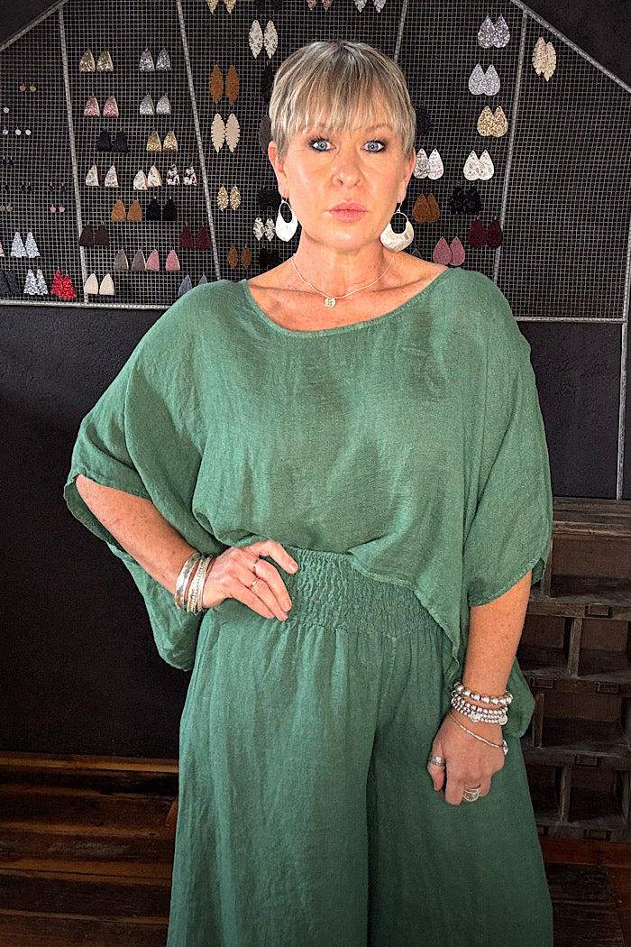 TUSCAN TOP - FOREST GREEN