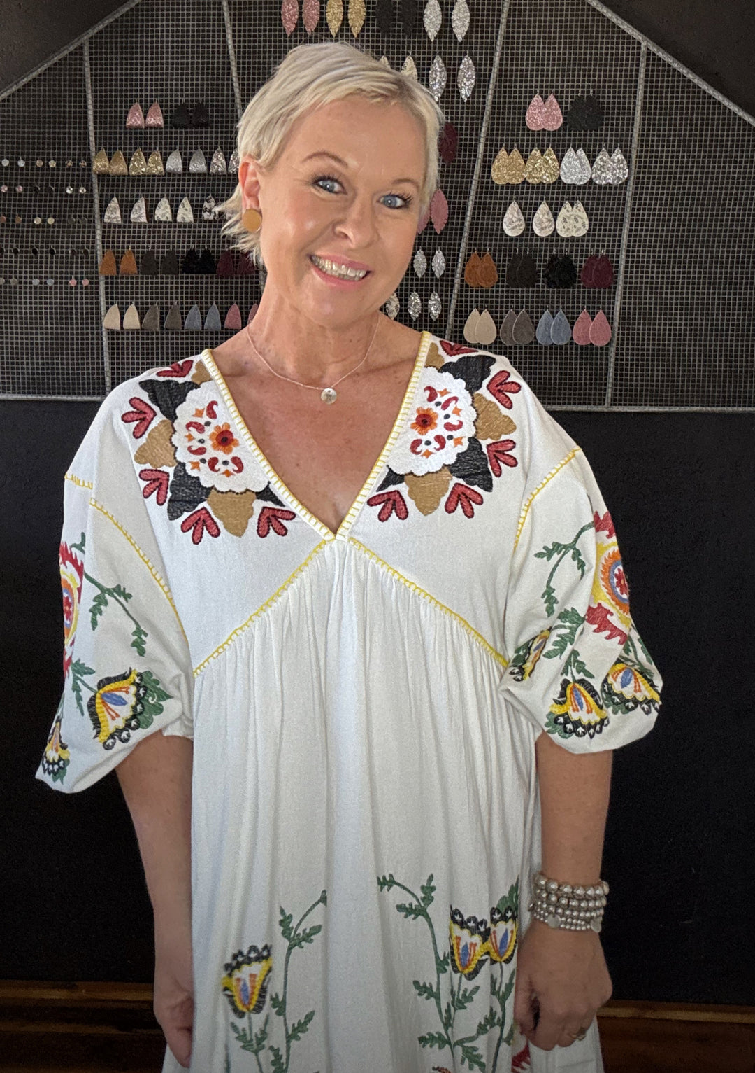 COME TO GATHER DRESS - MULTI EMBROIDERY