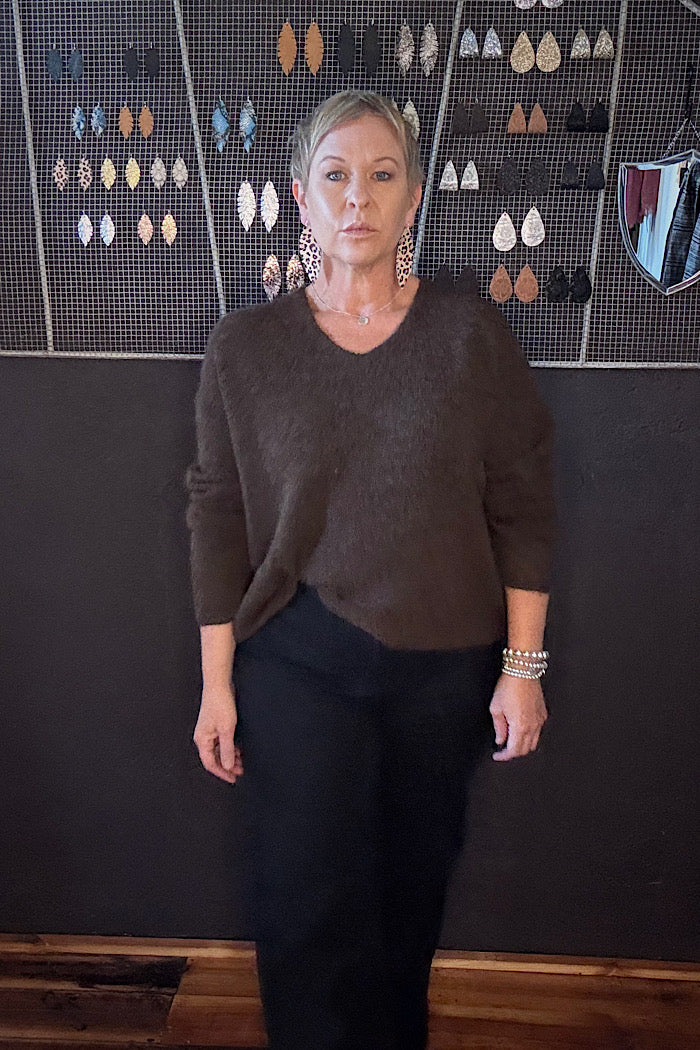 SWEATER HALF SWEATER - GROUND COFFEE