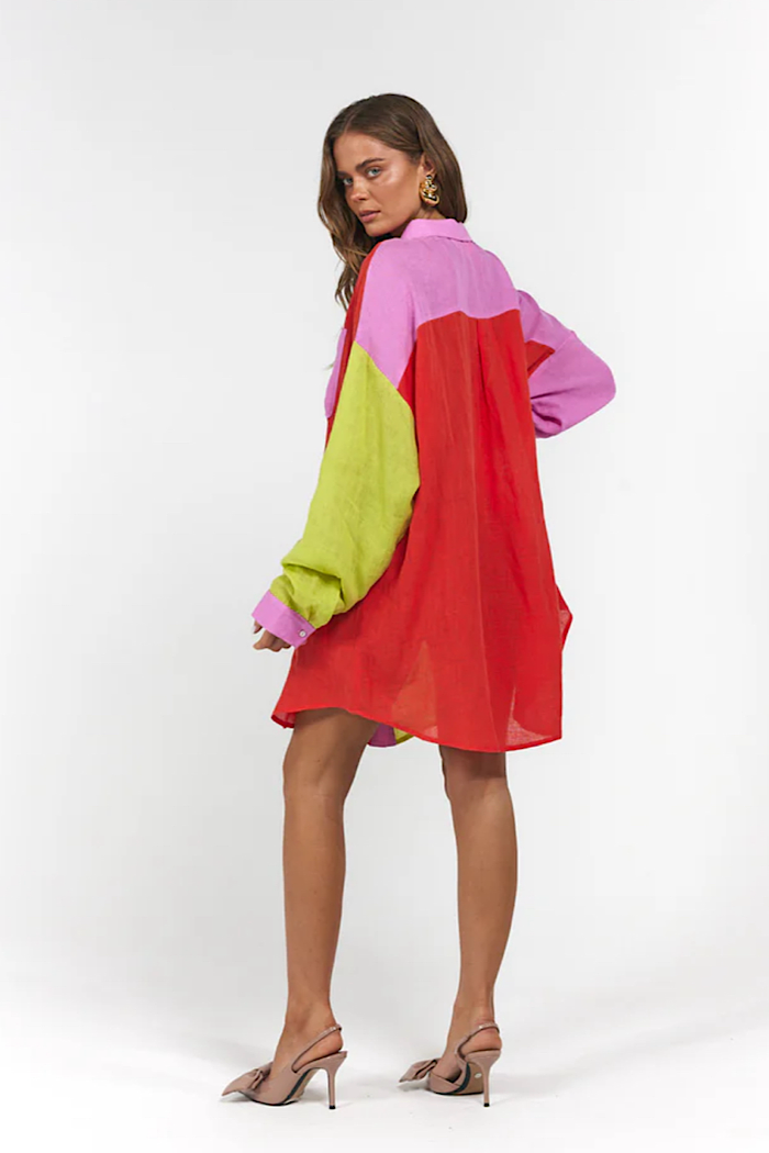 LA BOHEME GIRLS CLYDE SHIRT CANDY STRIPE - PRE ORDER