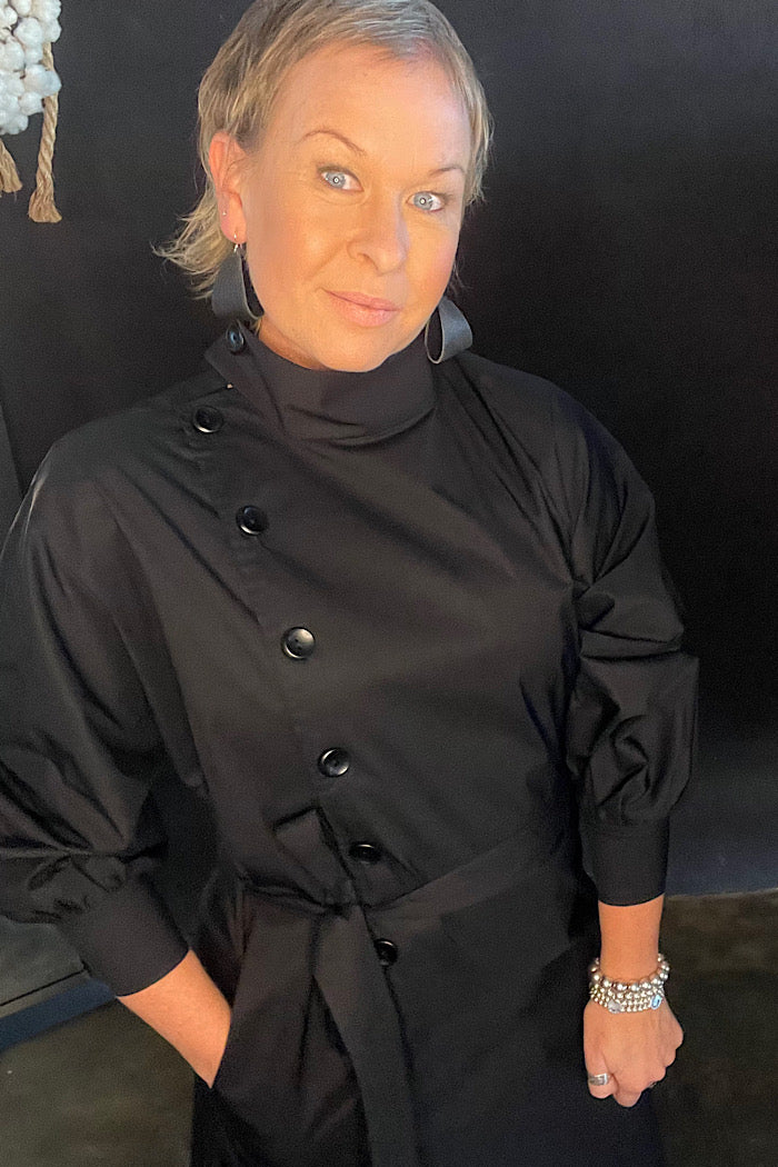 TRENCH DRESS - BLACK