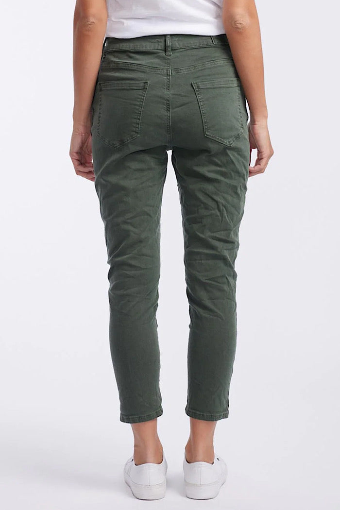 EMMA STRETCH JEANS - MILITARY KHAKI
