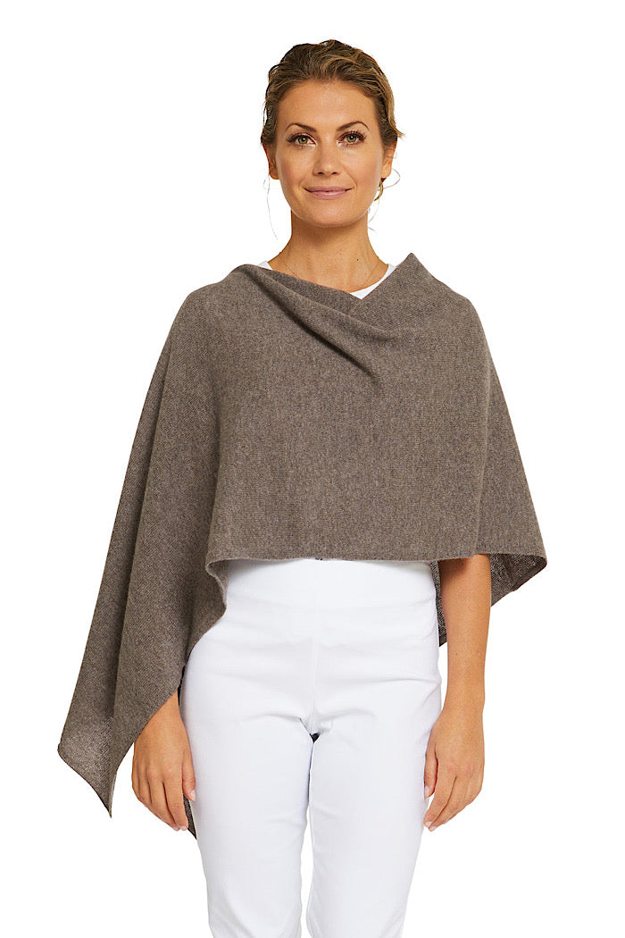 CASHMERE TOPPER - CHESTNUT