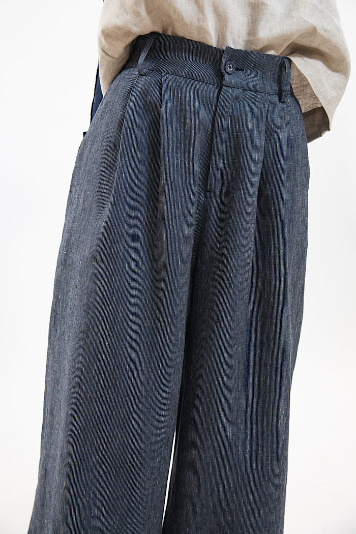 EASTON PANT - NAVY PINSTRIPE