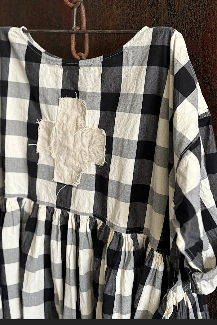 BILLY DRESS - MONOCHROME CHECK - SWISS CROSS